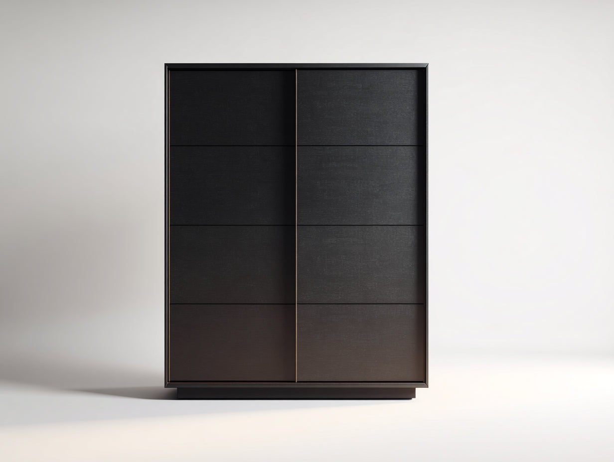 Armarios de madera 120x45x180 cm - negro - armario moderno con puertas correderas para dormitorio