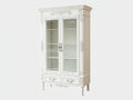 Vitrina de madera 105x45x195 cm blanco - diseño clásico con puertas de cristal y cajones