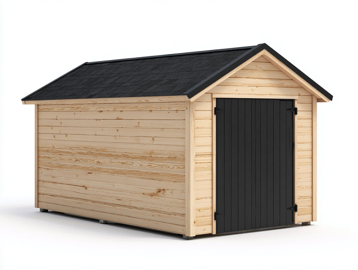 Casetas de jardín de madera 270x205x235 cm - natural-negro - diseño moderno para exterior
