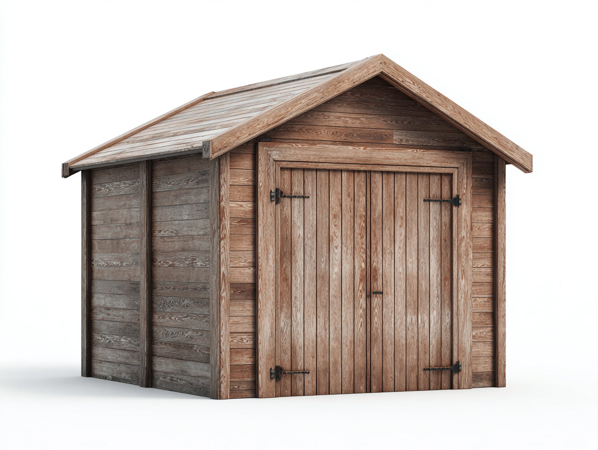 Casetas de jardín de madera 250x195x230 cm - marrón natural - diseño rústico para exterior