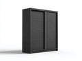 Armarios de madera 160x60x200 cm - negro - diseño moderno con 2 puertas correderas