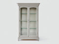 Vitrina de madera 95x42x190 cm blanco envejecido - diseño clásico con puertas de cristal