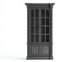 Vitrina de madera y vidrio 105x42x195 cm - gris oscuro - armario expositor clásico con puertas para comedor