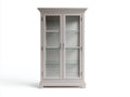 Vitrina madera y vidrio 90x40x180 cm - gris claro - diseño clásico con 2 puertas