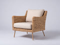 Sillones de ratán 78x75x85 cm - natural y beige - diseño trenzado con reposabrazos