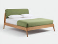 Camas dobles de madera 214x176x108 cm verde-original - diseño moderno con cabecero tapizado