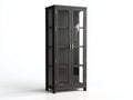 Vitrina de madera y vidrio 80x38x185 cm - negro - diseño moderno para salón