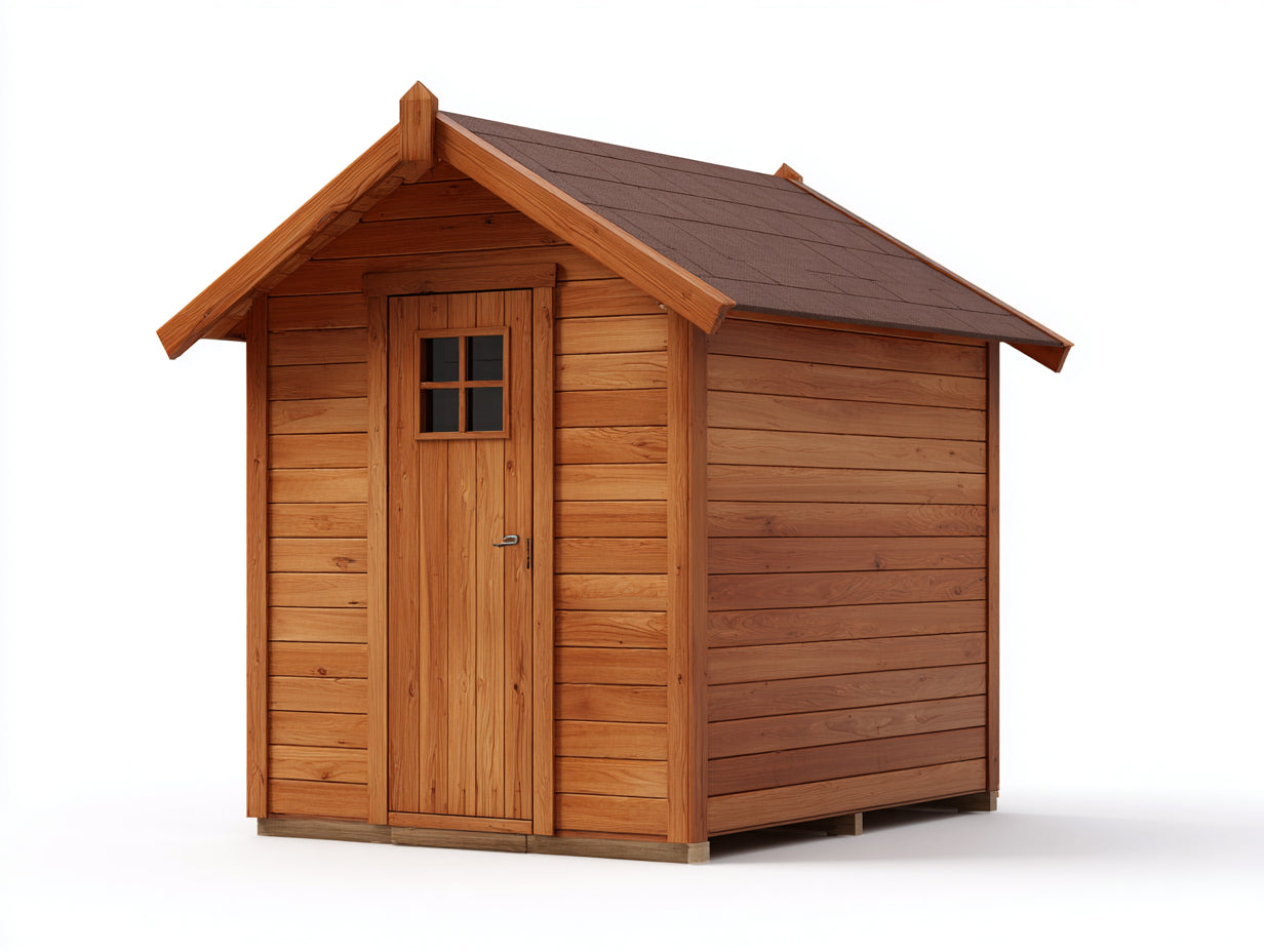 Casetas de jardín de madera 230x180x225 cm marrón - diseño rústico con puerta y ventana