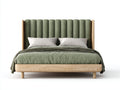 Camas dobles de madera 208x168x112 cm - natural-verde - diseño moderno para dormitorio
