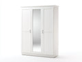 Armarios madera 150x55x200 cm - blanco - diseño clásico con 3 puertas y espejo