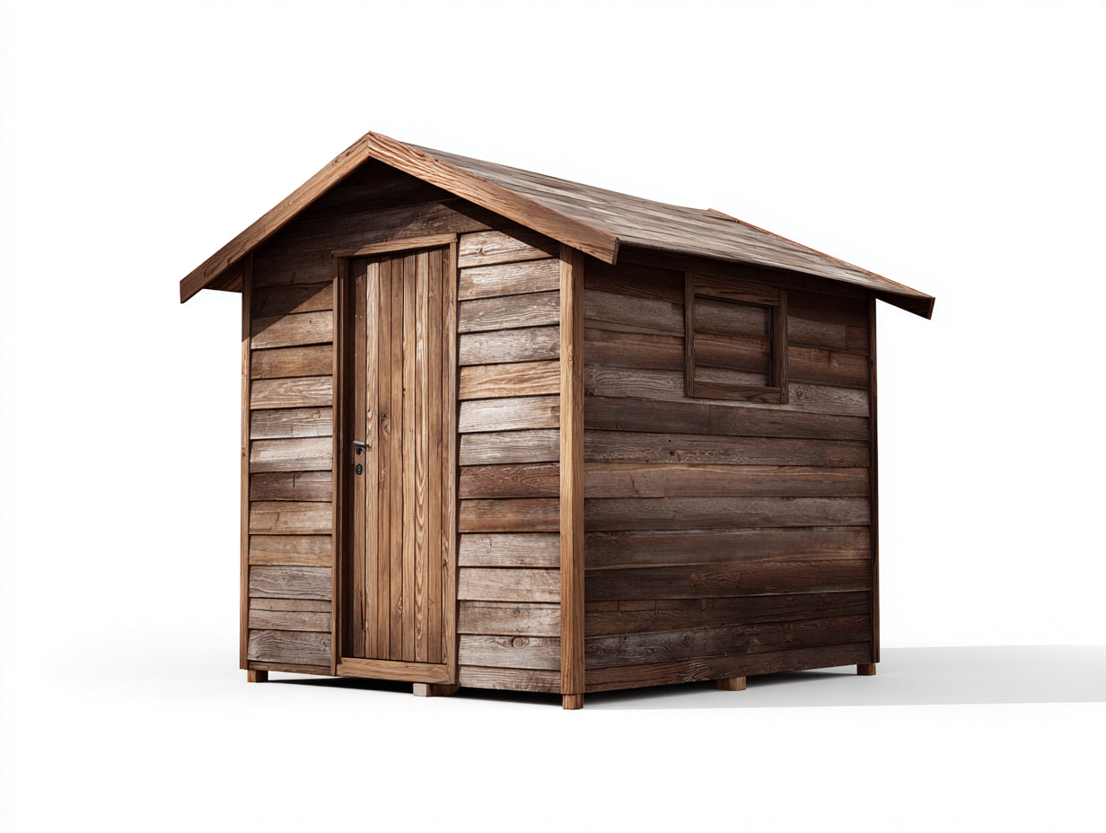 Casetas de jardín de madera 230x185x225 cm - marrón natural - diseño rústico para exterior