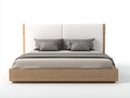 Camas dobles de madera 205x165x108 cm - natural-blanco - diseño moderno para dormitorio