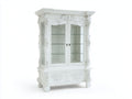Vitrina de madera y vidrio 115x45x190 cm - blanco - armario expositor clásico con puertas para comedor